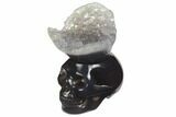 Polished Agate Skull with Quartz Crown #149536-1
